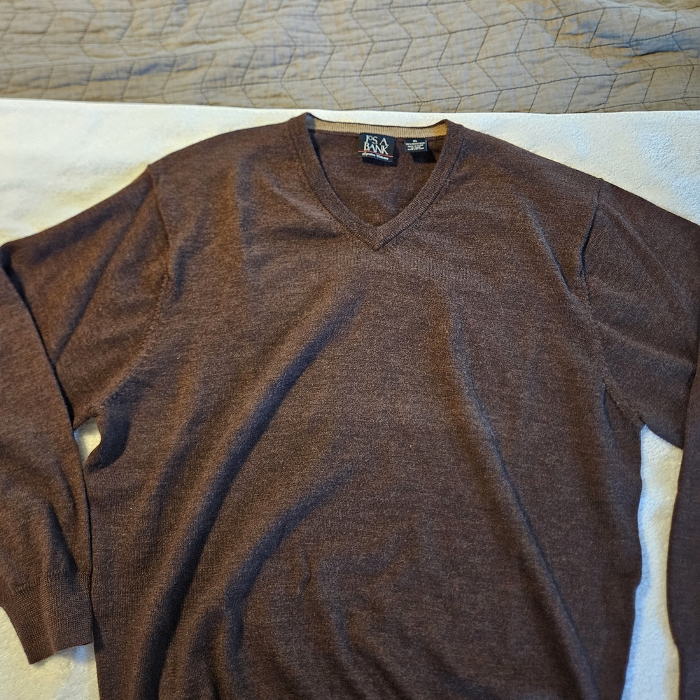 Jos. A. Bank Rich Brown V-Neck Sweater